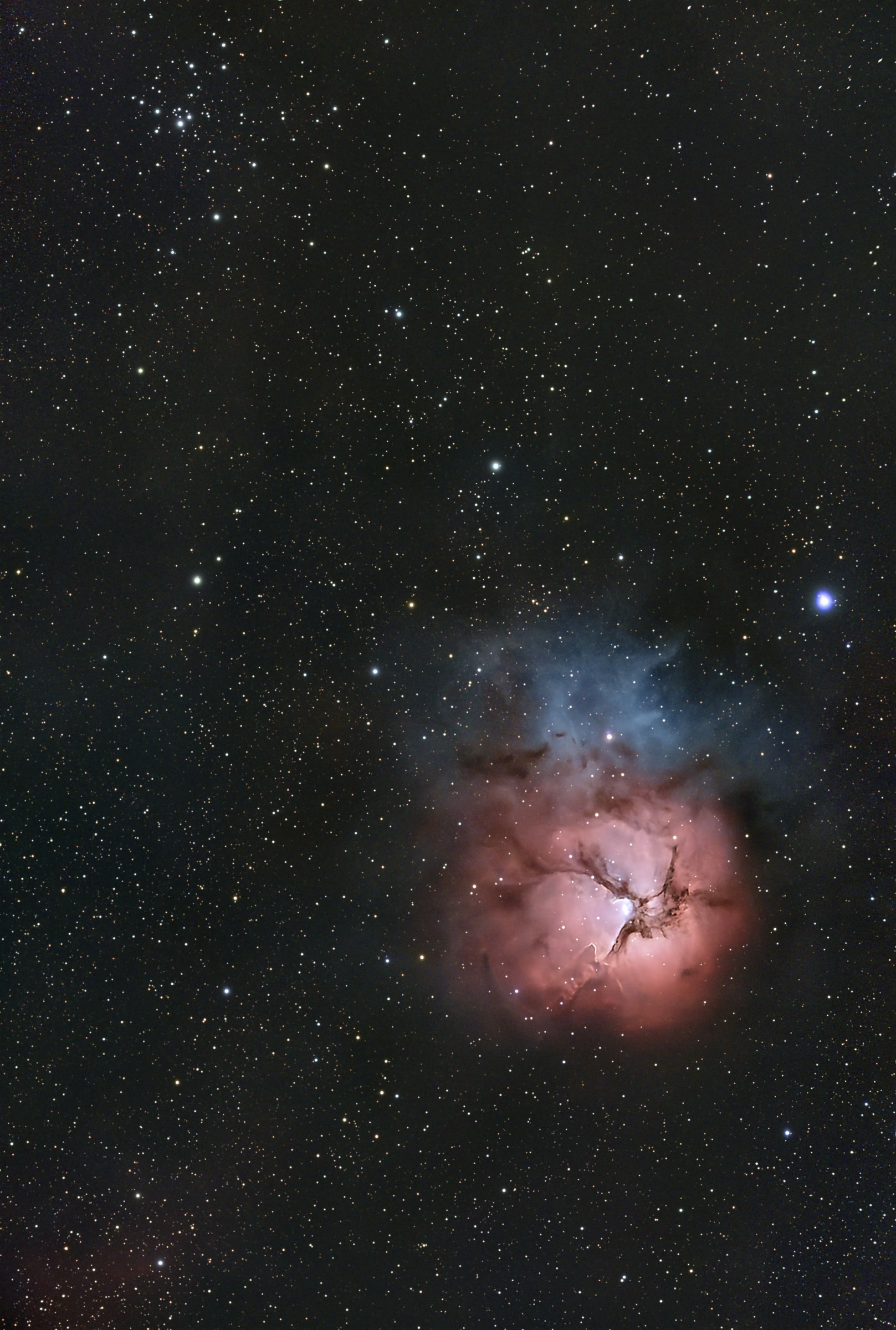 Trifid Nebula + Webb's Cross