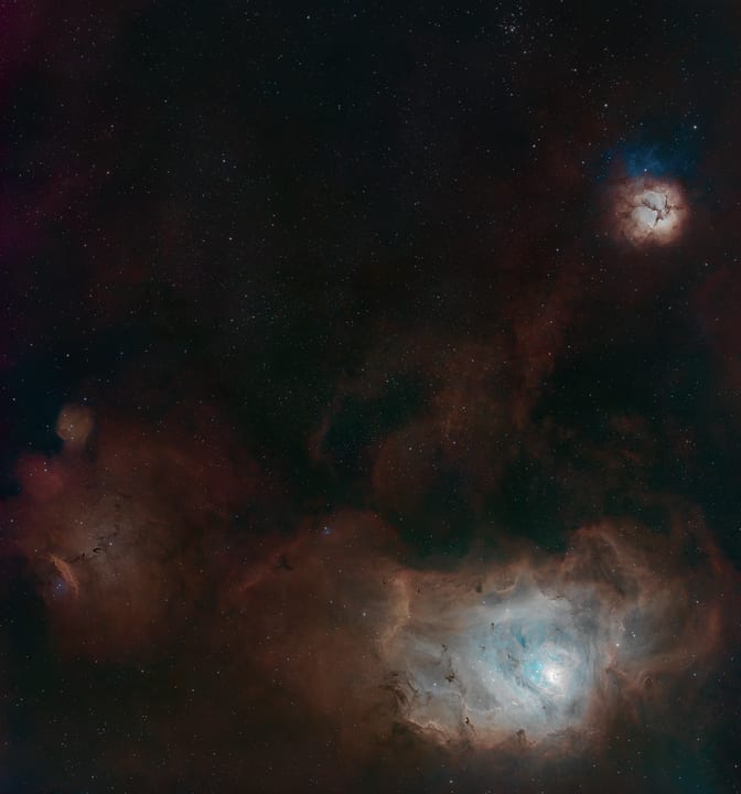 Lagoon Nebula, Trifid Nebula, Webbs Cross progression preview